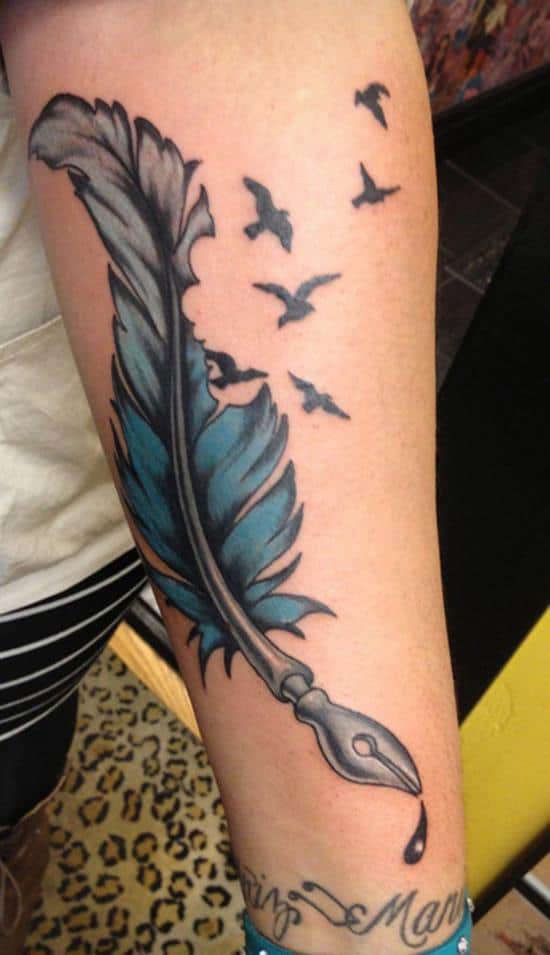 feather bird tattoo ideas