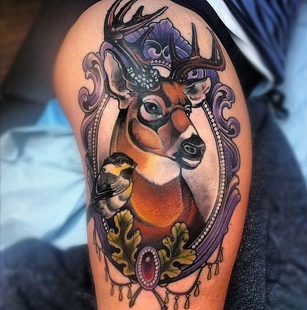 20-Deer-Tattoo-on-Thigh-for-Women