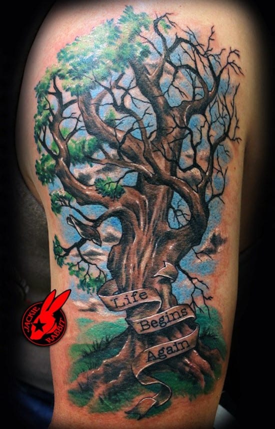 20-Insirational-Tree-Lettering-ArmTattoo
