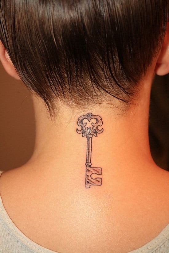 26-Key-tattoo-on-neck