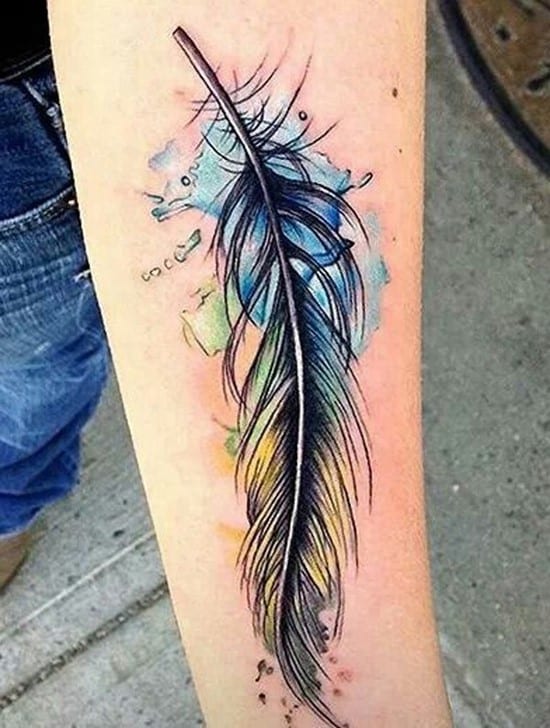 28-Feather-watercolor-tattoo