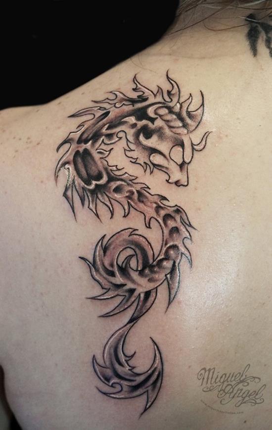 Dragon tattoo back tribal 50 Unique