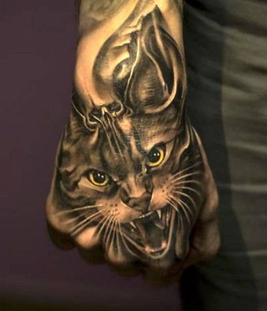 32-3D-cat-tattoo-on-hand