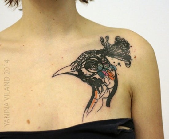 32-Watercolor-Peacock-Tattoo