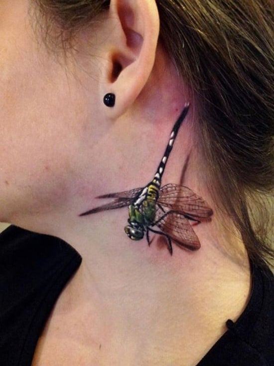 36-3D-dragonfly-tattoo-on-neck