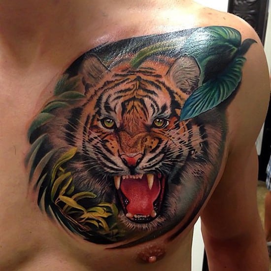 tiger in the jungle tattoo