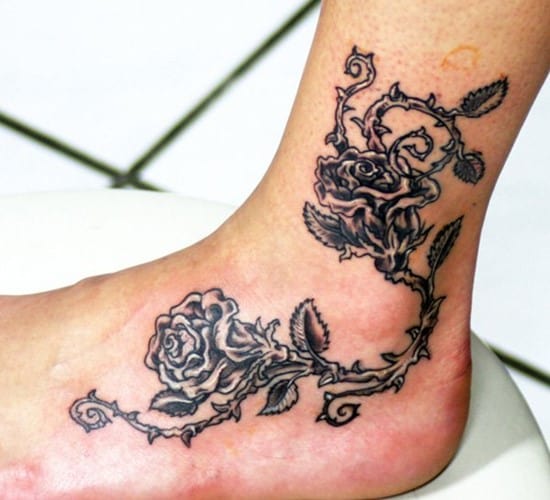 rose tattoo on ankle 38-black-roses