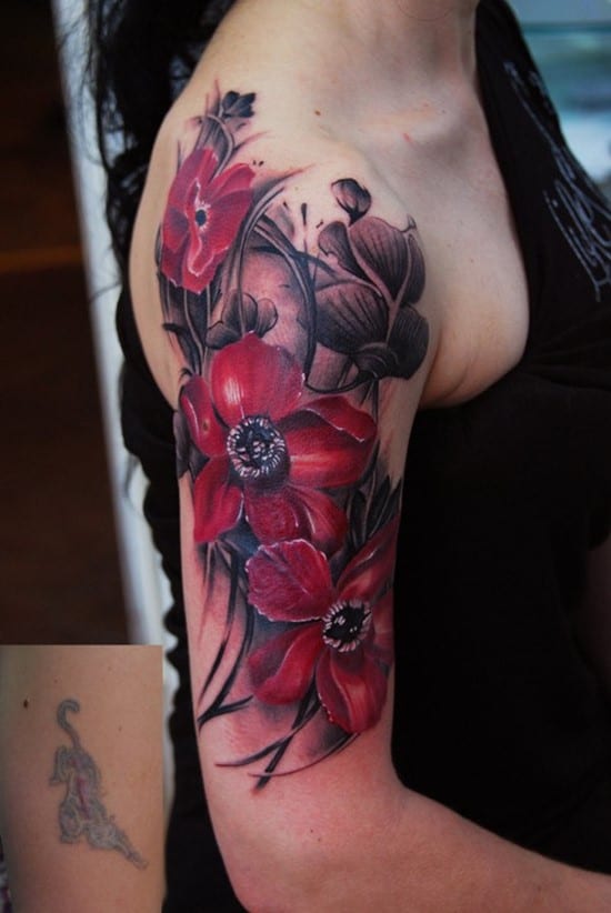 red flower tattoo on arm 4-flower-tattoo1