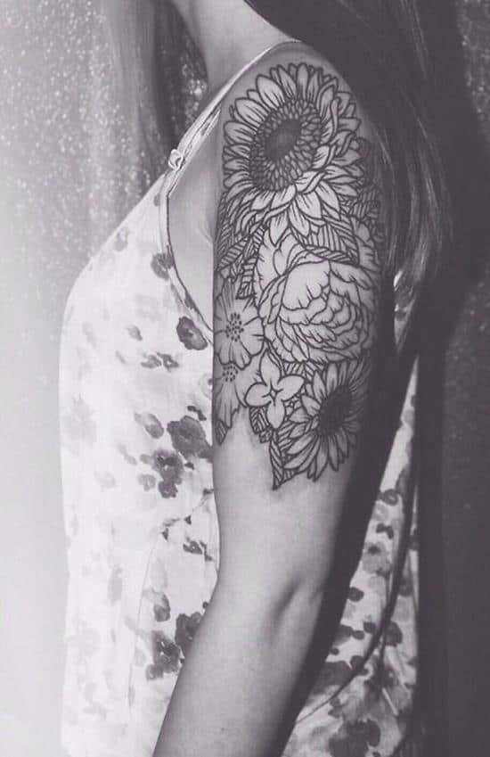 4-sunflower-half-sleeve-tattoo