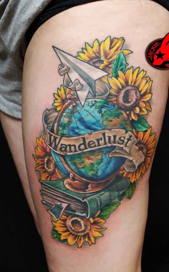 40-Globe-Paper-Plane-Flower-Doctor-Who-Tattoo