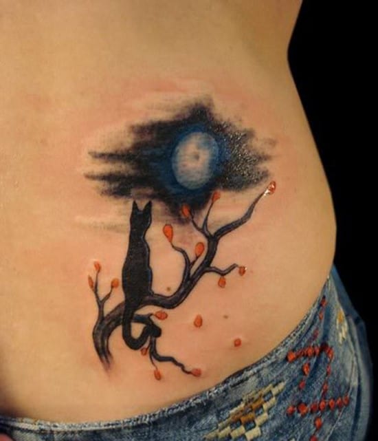 40-moon-and-cat-tattoos