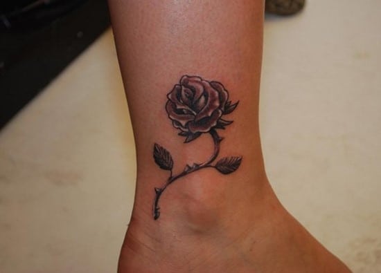 rose tattoo on ankle 42-lil-rose