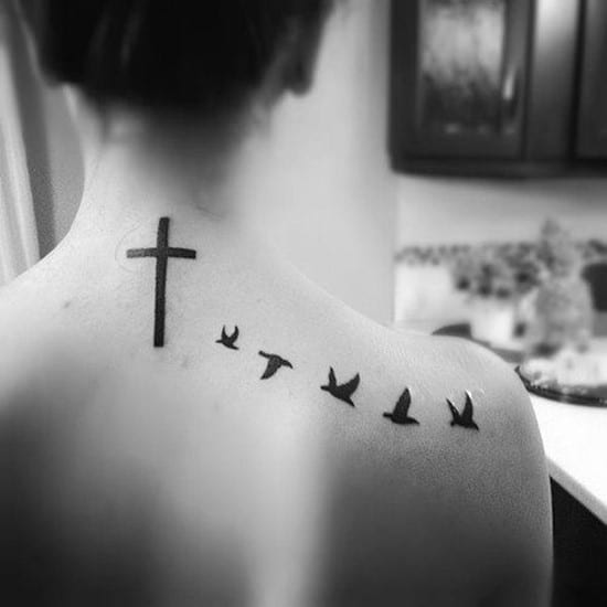 46-small-swallow-and-cross-tattoo