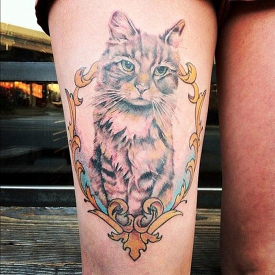 47-Cat-Tattoo-on-Thigh