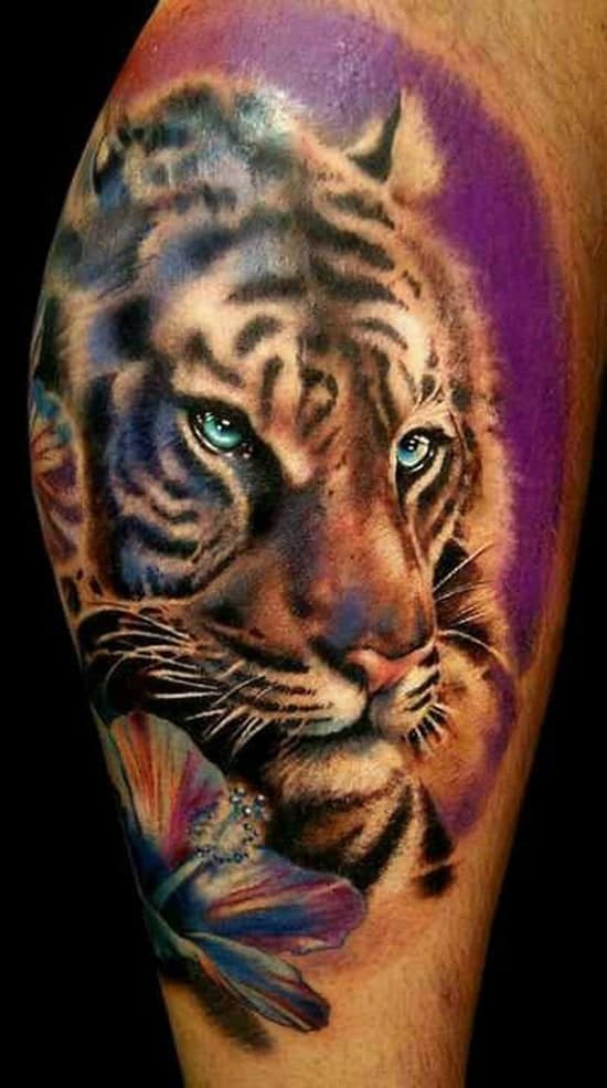 tiger with purple outline