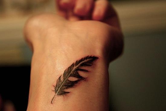 Small Feather Tattoo On Wrist  Tattoo Designs Tattoo Pictures