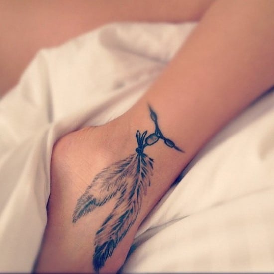 feather tattoo on ankle 51-Feather-ankle-tattoo