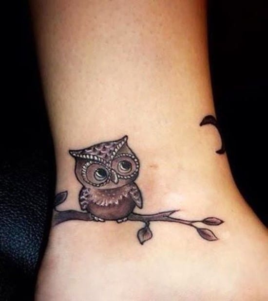 owl tattoo on ankle 52-Ankle-Tattoos-Designs