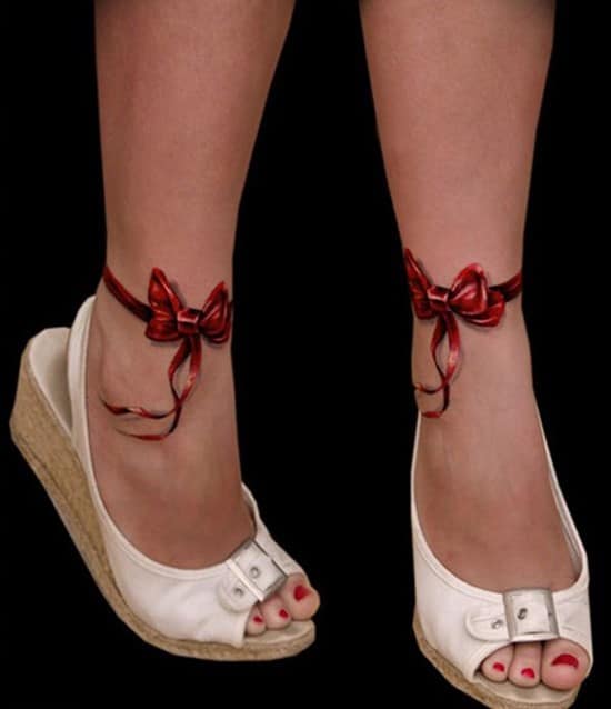 ribbon tattoo on ankle 55-Bow-Ankle-Tattoo