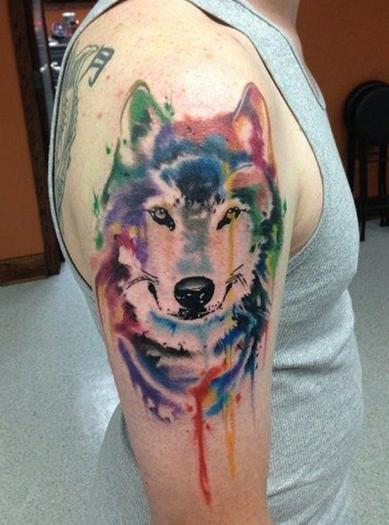 55-Wolf-watercolor-tattoo