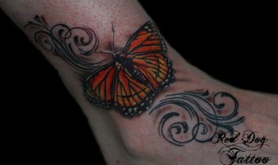 butterfly tattoo on ankle 7-Lorraines-Butterfly