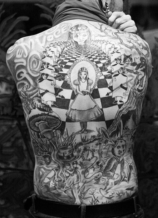 alice in wonderland eat me cake tattoo