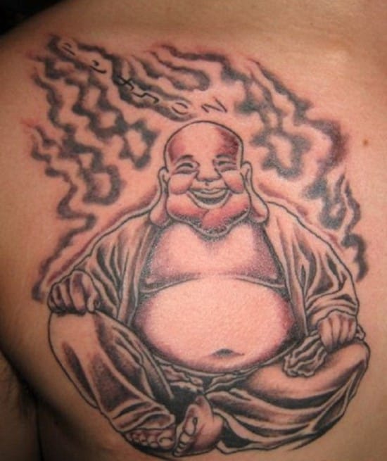 laughing buddha tattoo on chest Awesome-Buddhist-Tattoos-Buddhist-Laughing-Tattoo-on-Chest