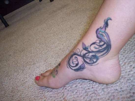 Awesome-Peacock-Ankle-Tattoo
