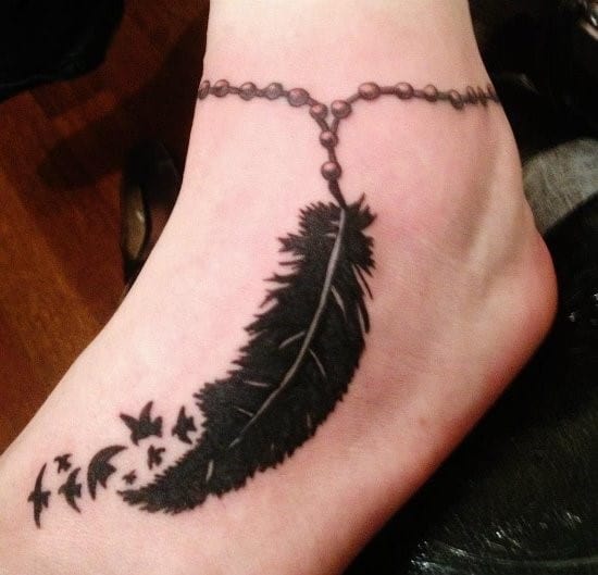 feather tattoo on ankle ??????????????????????