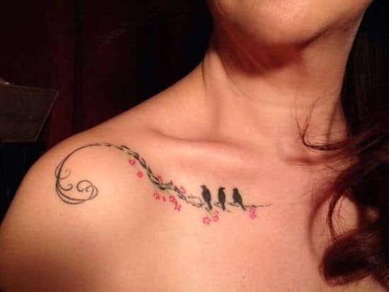 Beautiful-birds-sitting-on-a-branch-collar-bone-tattoo