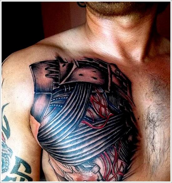 chest tattoo designs biomech