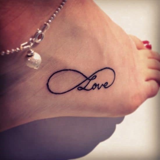 Black-infinity-love-tattoo-on-ankle