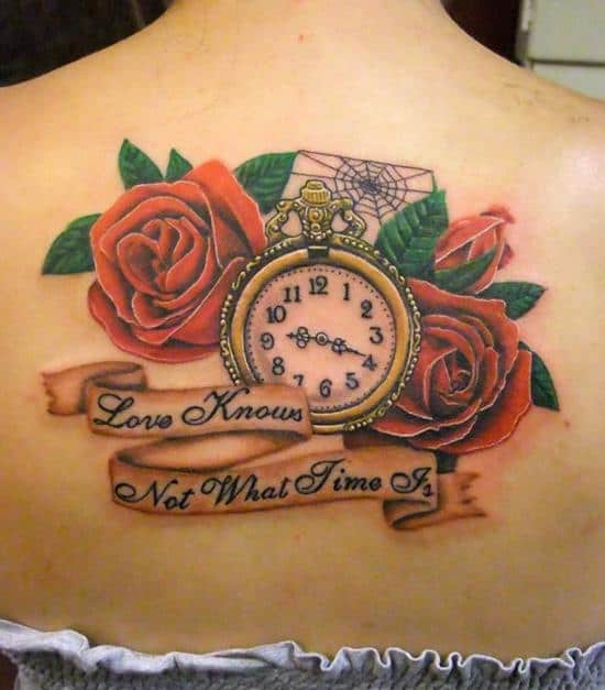 Clock-and-rose-tattoo