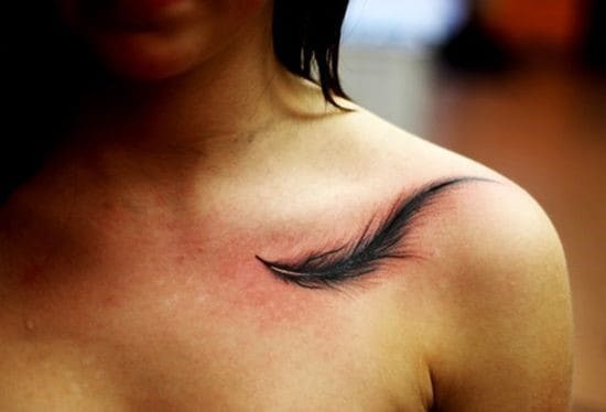 Collar-bone-feather-tattoo