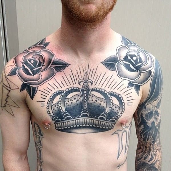 Cool-Crown-Chest-Tattoo-for-Men