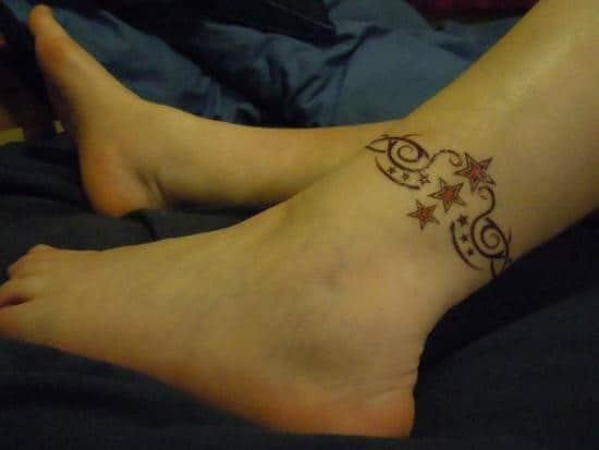 Cool-Tribal-Ankle-Band-with-Stars-Tattoo
