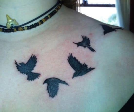 Crows-below-collarbone-tattoos-for-women