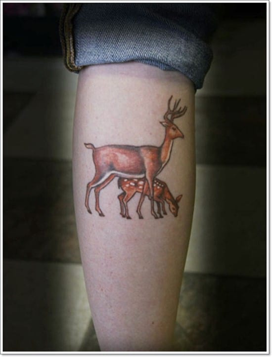 Cute-Deer-with-Mom-Tattoo-Trend