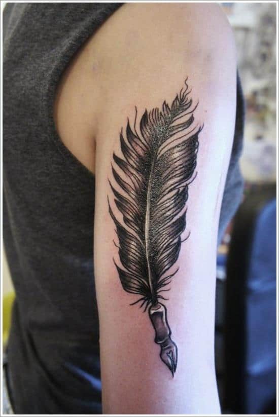 NeoTraditional Feather tattoo women at theYoucom