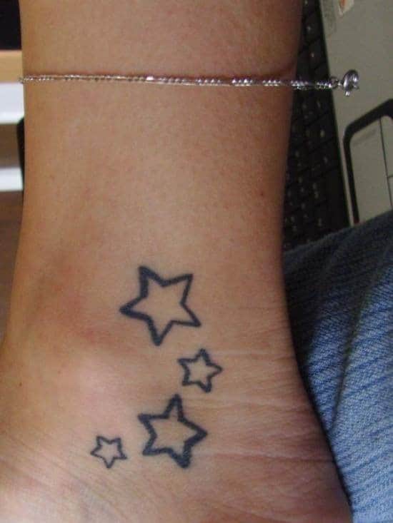 Four-Star-Tattoo-on-Ankle