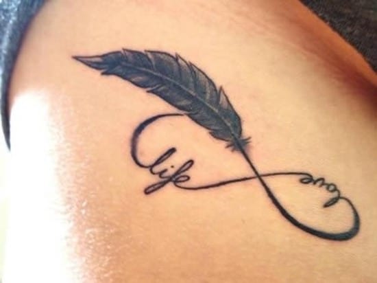 Infinity-symbols-feather-tattoo