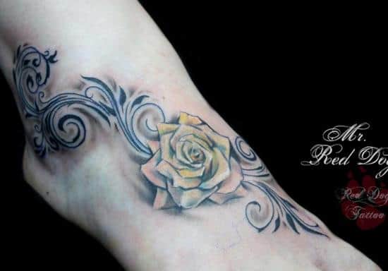 Rose-tattoo-on-foot