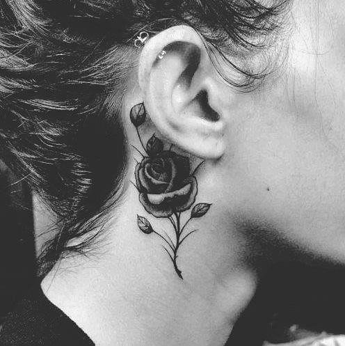 Rose-tattoos-Behind-ear