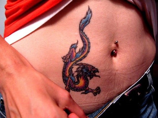 Sexy-dragon-stomach-tattoo