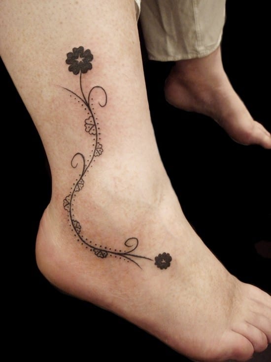 floral tattoo on ankle ???????????????????????????????