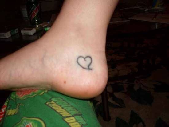 heart tattoo on ankle ????????????????????????????