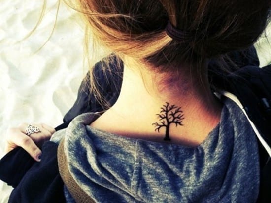 Small-tree-tattoo-on-neck