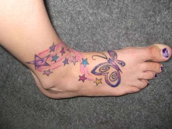 Starry-Butterfly-Ankle-Tattoo
