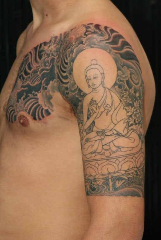 sitting buddha tattoo on arm Tibetan-Buddhist-Tattoos