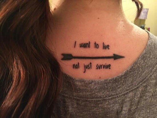 Right Thigh Quote Tattoo